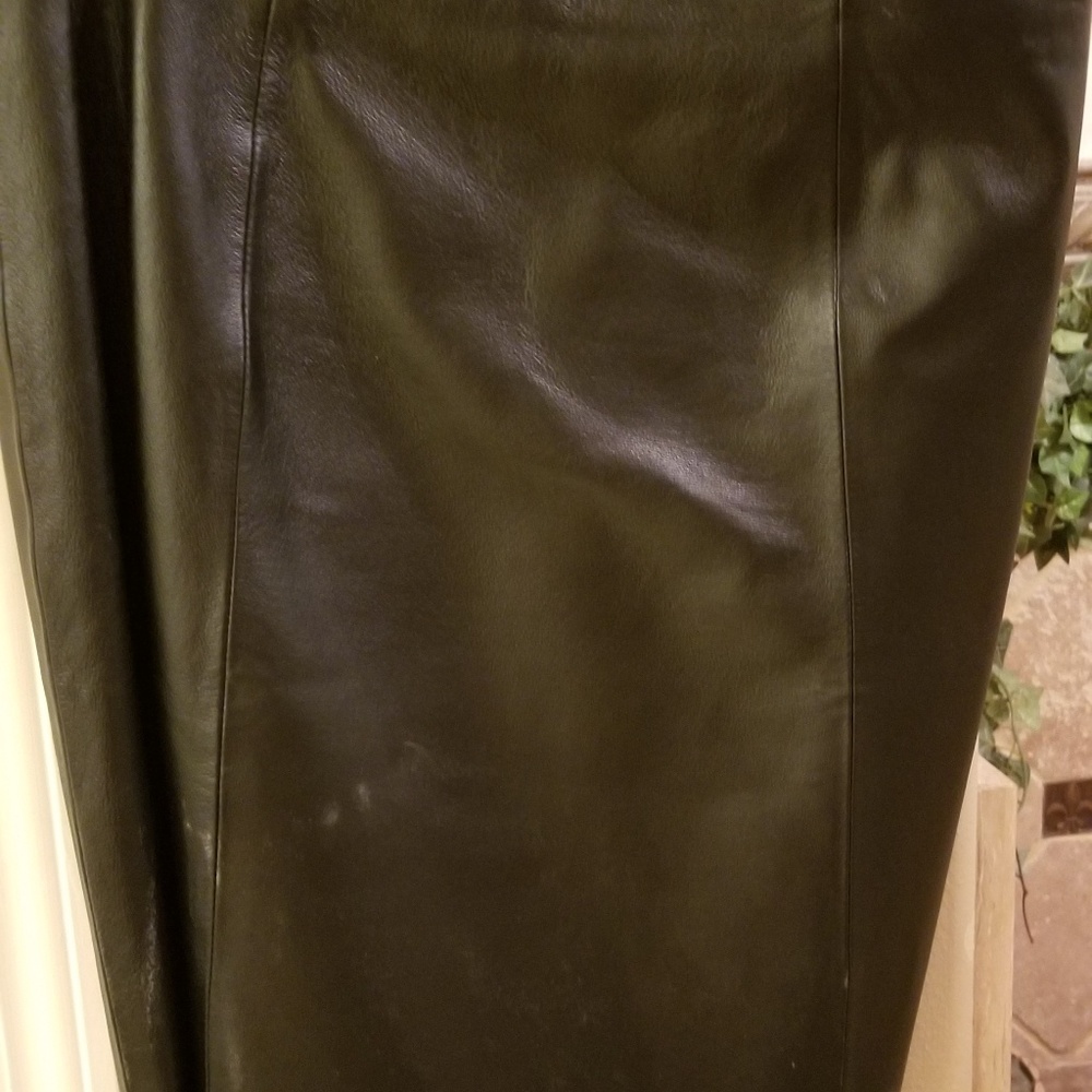Black leather skirt